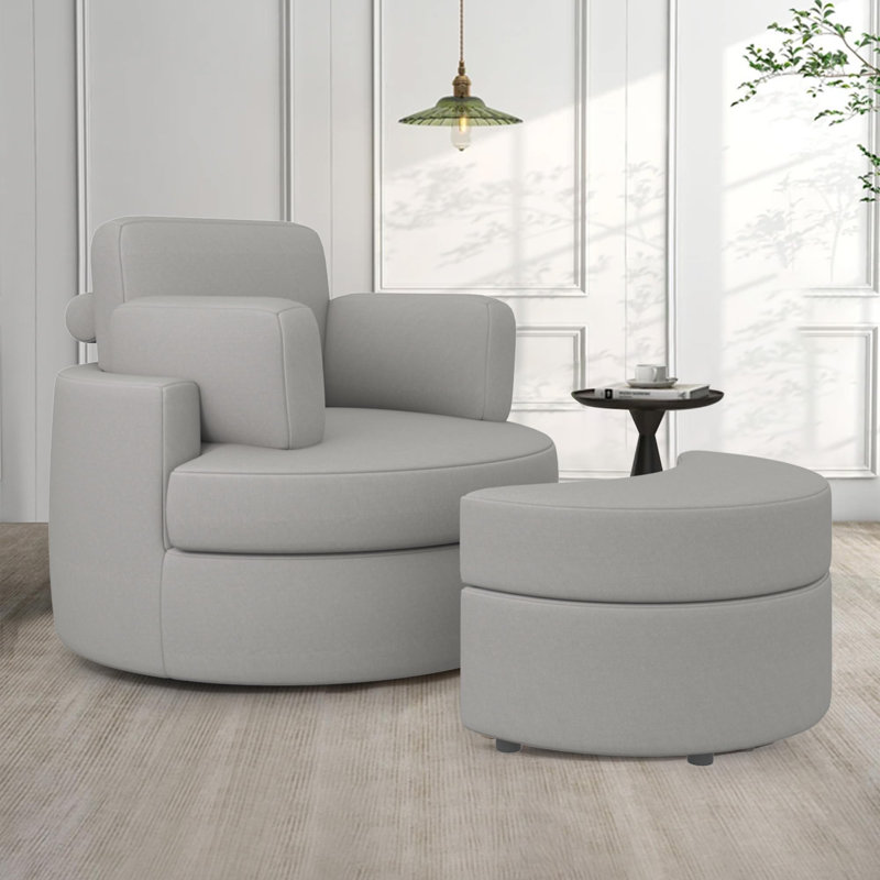 Kamyia 36,2 po de large, Microfibre/microsuède gris