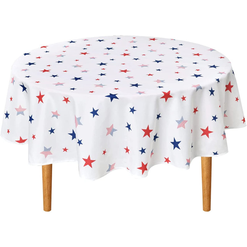Haidee Table Cloth For July 4Th And American-Themed Parties - 60" Round Size