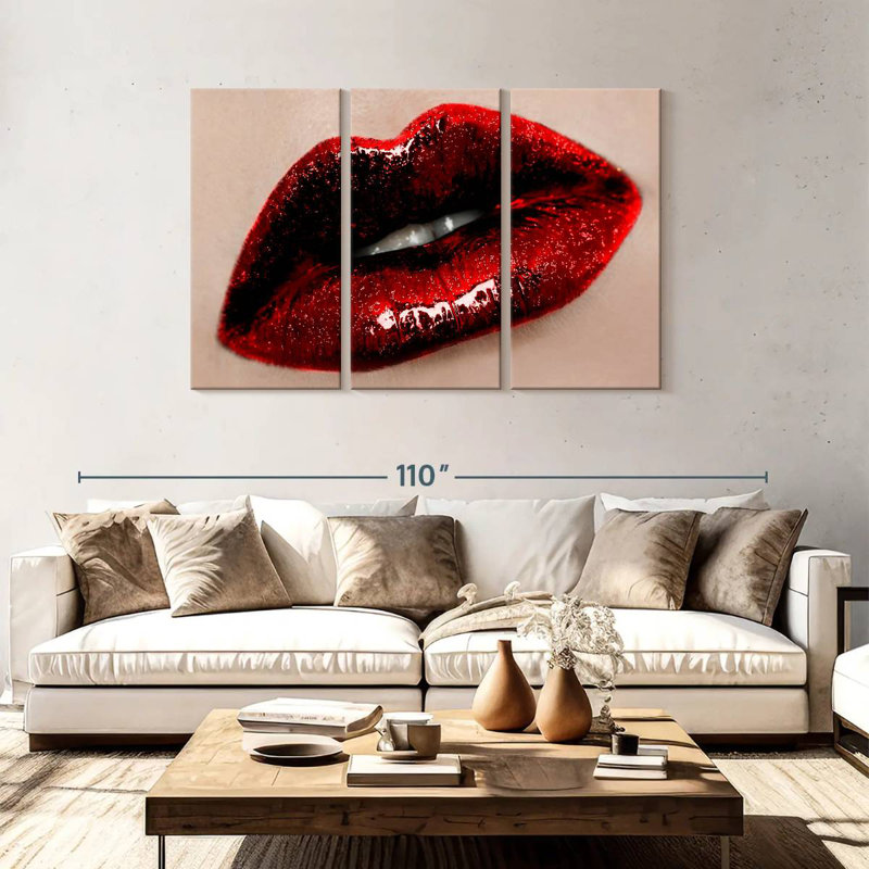 Shuttleworth Dark Red Lips, 48" H x 74" W
