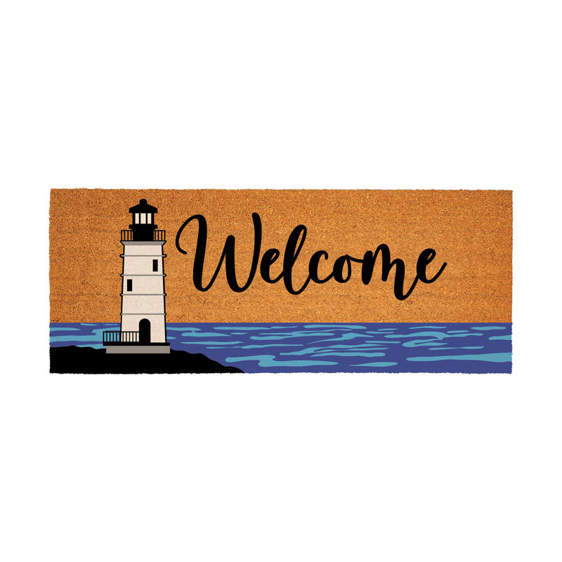 Tapis Coast Coast Coir, Blue/Black/White/Tan
