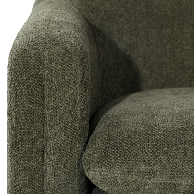 Fauteuil d'appoint rembourré en mélange de polyester Alda Alda, Vert