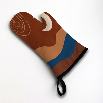 Earthy Lines Oven Mitt Cotton Twill