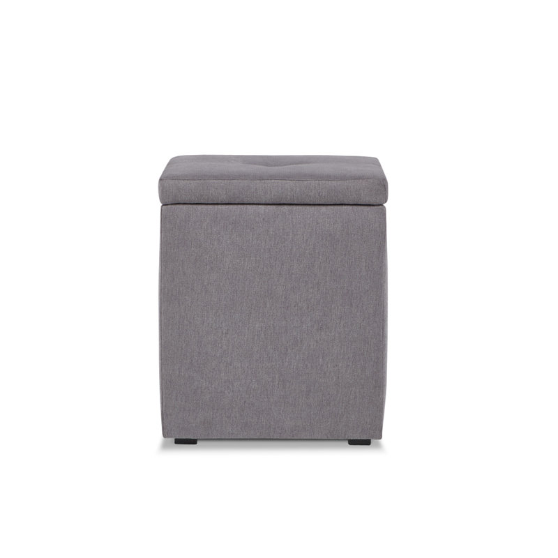 Biller 41cm Wide Square Solid Colour Ottoman with Storage, Gray