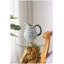 Vase rond en céramique avec motif floral bleu et blanc, H 9 po x l 8,5 po x P 6,5 po
