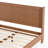 Queen Size Mid-Century Modern Bamboo Platform Bed Frame with Rounded Corner Headboard, Solid Wood Slat Support, No Box Spring Needed, Brown.-1961840425-1961840424