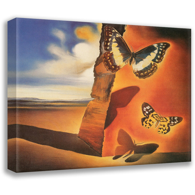 «Butterflies» par Salvador Dali, toile tendue avec châssis, H 13 po x l 18 po
