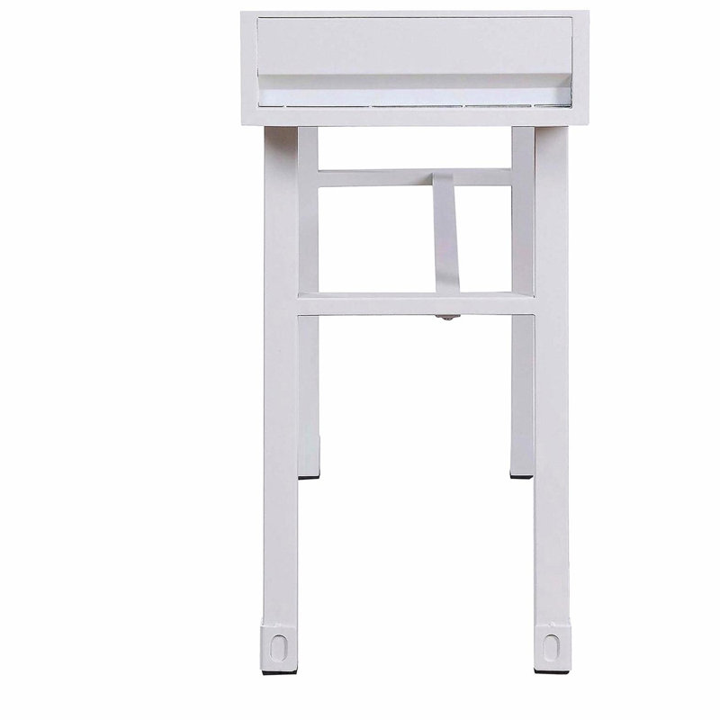 Bureau d'écriture blanc avec 1 tiroir, Blanc