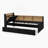 Day Bed With Storage Headboard And Wireless Charging, Daybed With Two Storage Drawers, LED Light-444625137