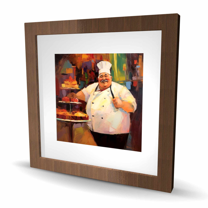 Jolly Chef - Gastronomy Kitchen Framed Matted Print Decor
