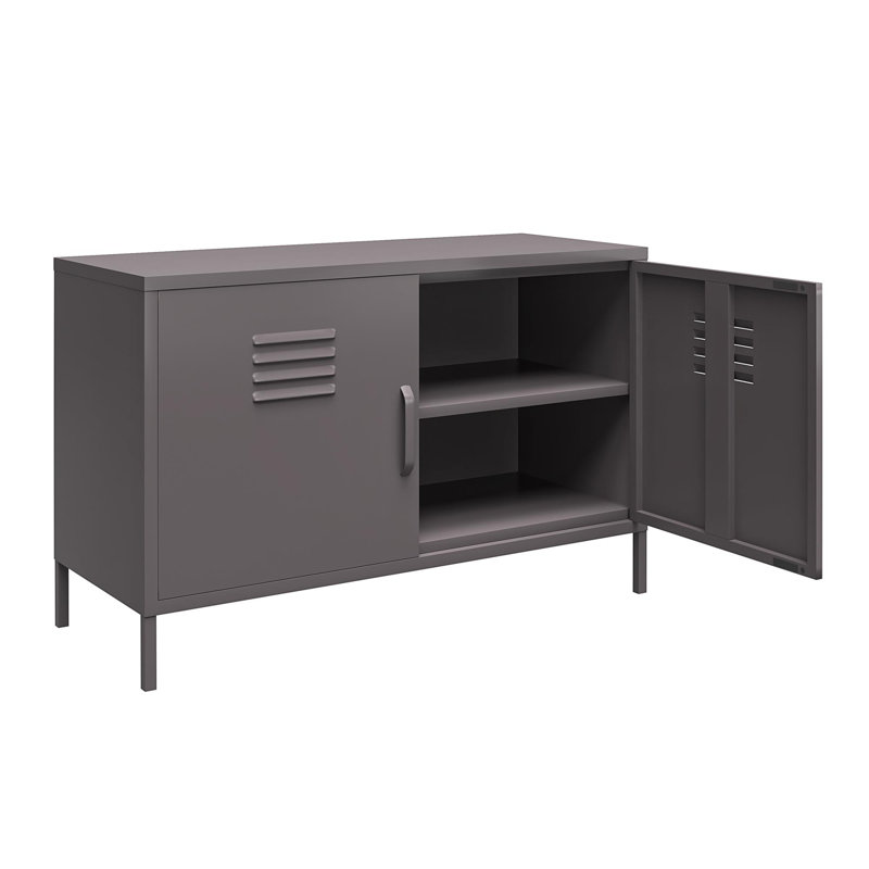 2-door metal locker accent cabinet, Graphite Grey