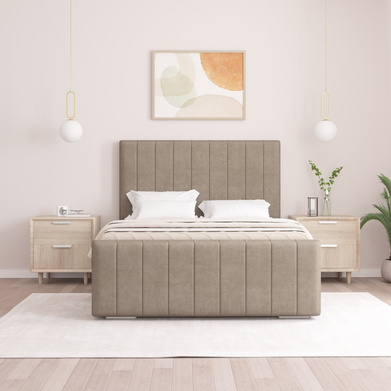 Scarlette Upholstered Bed Frame, Single (3'), Coffee