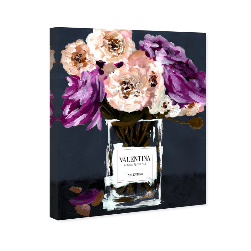Acqua Florale Deep Florals - Peinture, H 24 po x l 16 po, Toile tendue