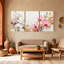 Plantes et fleurs, tourbillons floraux, ensemble de 3 impressions murales sur toile-1191032398