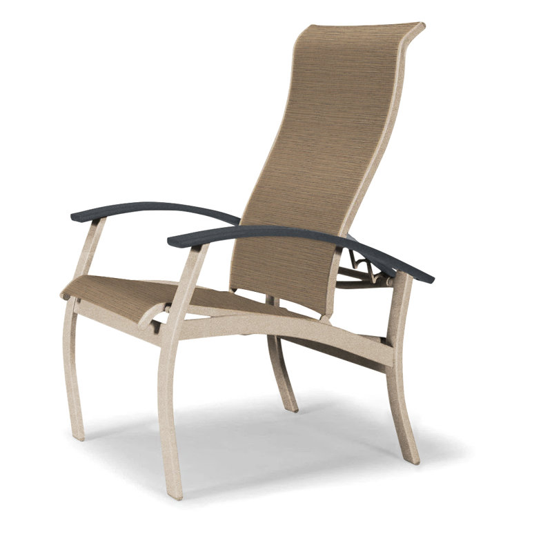 Chaise de patio Askar, Désert texturé, Graphite classique, Bristol taupe Sunbrella®