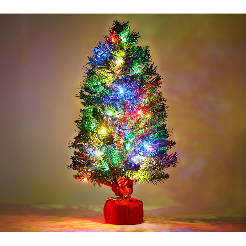 Arbre de Noël de table 24 po / 2 pi avec lumières DEL multicolores