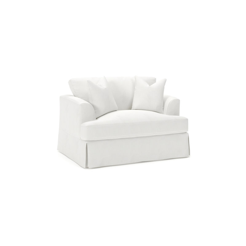 Lucia Slipcovered Chair and a Half, Classic Bleach White Twill