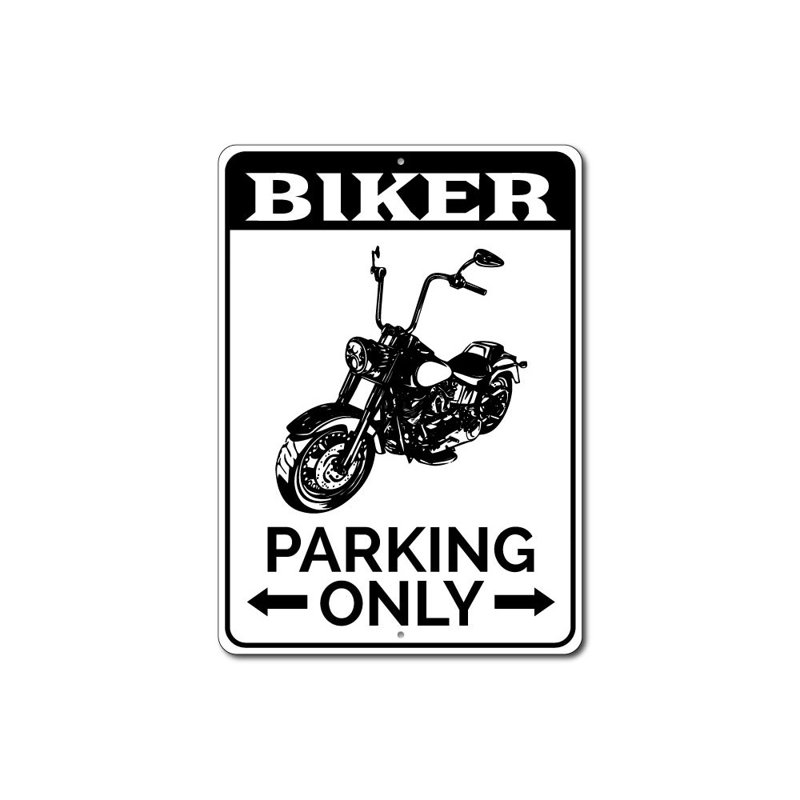 Enseigne de motard en aluminium, H 14 po x l 10 po x P 0,04 po