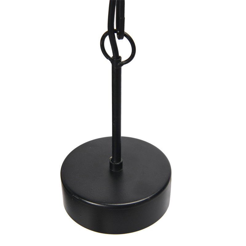 Sabrina Metal and Wood Cage Chandelier, Black