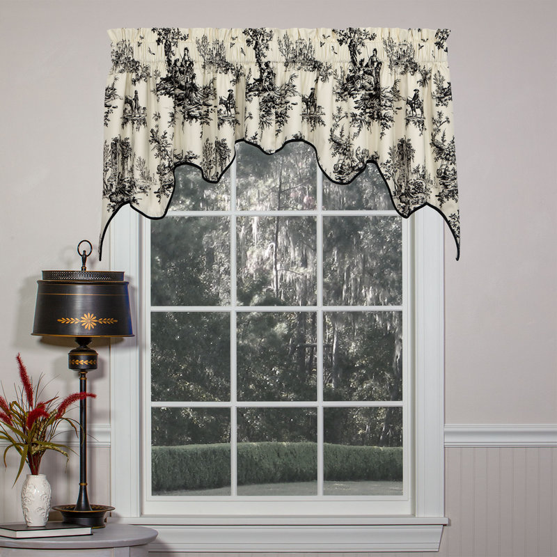 Bouvier Black Traditional Cotton Toile Empress Swag