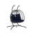 2 Person Egg Hanging Chair: Outdoor Patio Swing. - Cushions, Iron Stand. Fits Bedroom, Balcony, Patio. 600 Lbs Capacity Swing With Cushions. Strong Stand, Handmade . Dark Gray ,