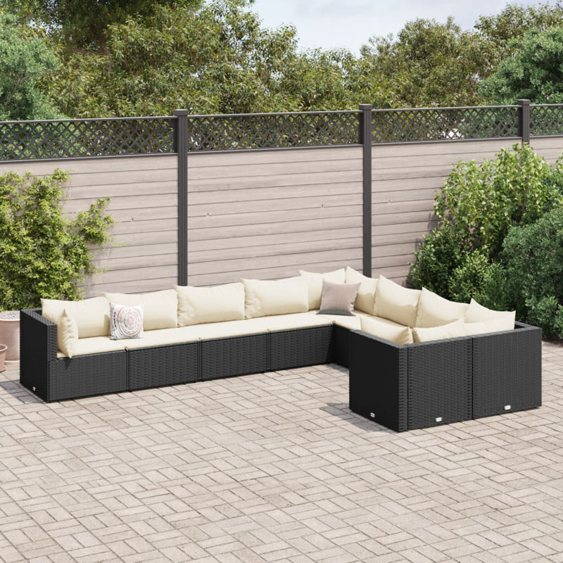  Patio Sofa Set Black, Cream White, Black, Cream White
