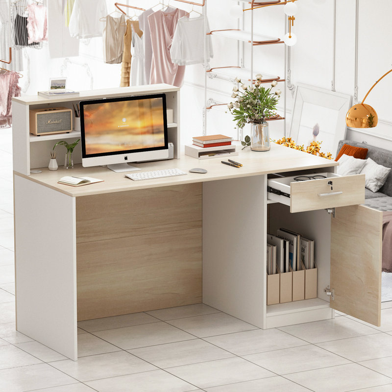 Jernigan 43.3'' H X 55.1'' W Rectangular Reception Desk with Filing Cabinet