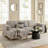 Roscoe Left-Facing Fabric Sectional Sofa With Chaise-117983191-117983192