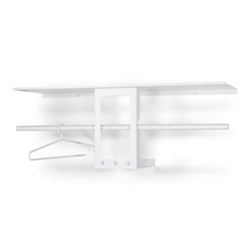 LUNO Steel Wall 3 - Hook Coat Rack, White