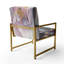 Brierly - Chaise avec accoudoirs rembourrée à motif floral - Métal mauve et doré-453192538