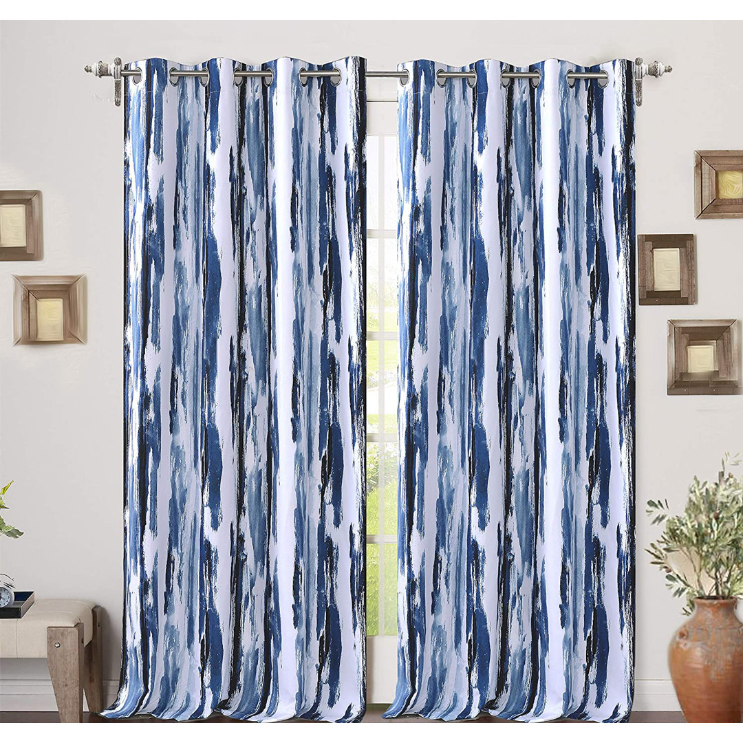 Abdul-Sami Abstract Blackout Thermal Indoor Grommet Curtain Panels (Set of 2) Wade Logan® Curtain 