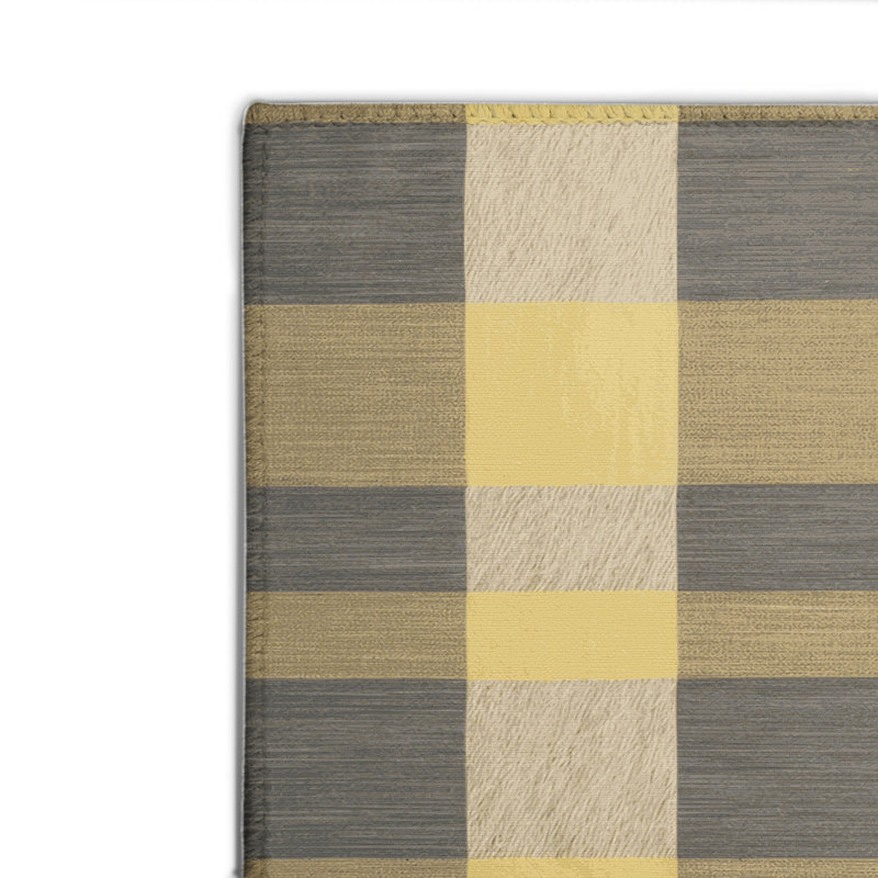 Tapis d'intérieur et d'extérieur à carreaux brun, Rectangulaire 2 pi x 3 pi