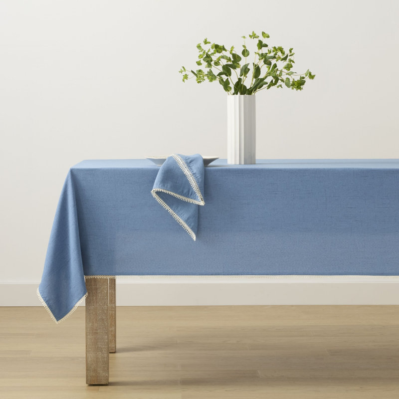 Lenox French Perle Solid Tablecloth, Periwinkle, 60"X84" Rectangle