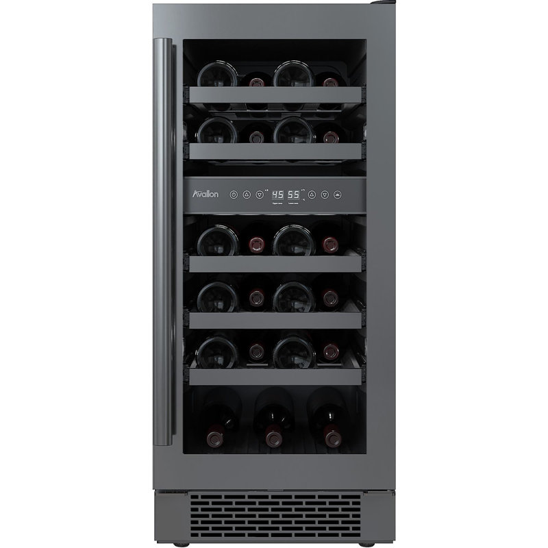 15 Inch Wide 23 Bottle Capacity Dual Zone Wine Cooler with Right Swing Door