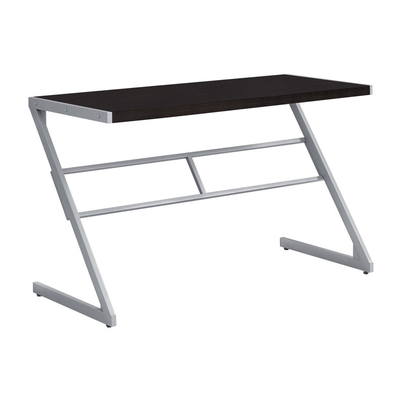 Computer Desk, Espresso/Silver
