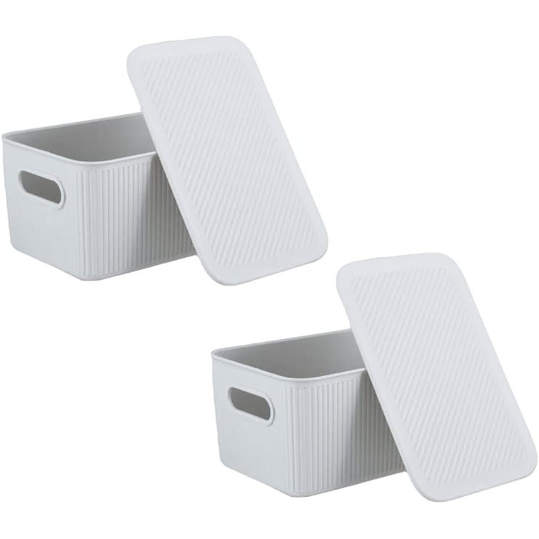 Superio 22 L Ribbed Storage Bin - White