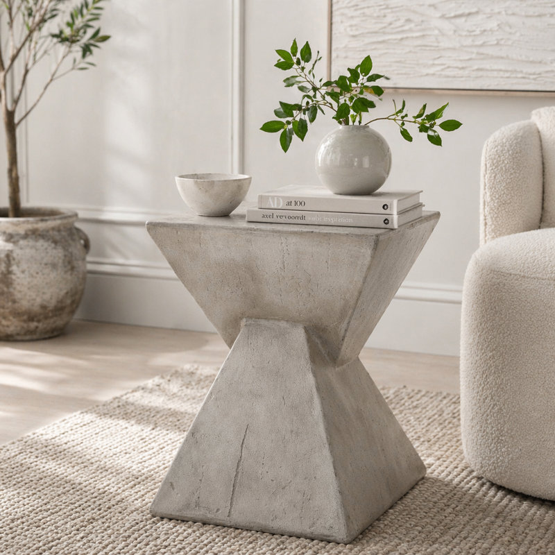 Modern Side Table, Light Gray