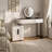 Vanity Desk With Led Lighted Mirror, Makeup Table with 4 Drawers, Dresser Table for Bedroom, White and Black（small）-894632674