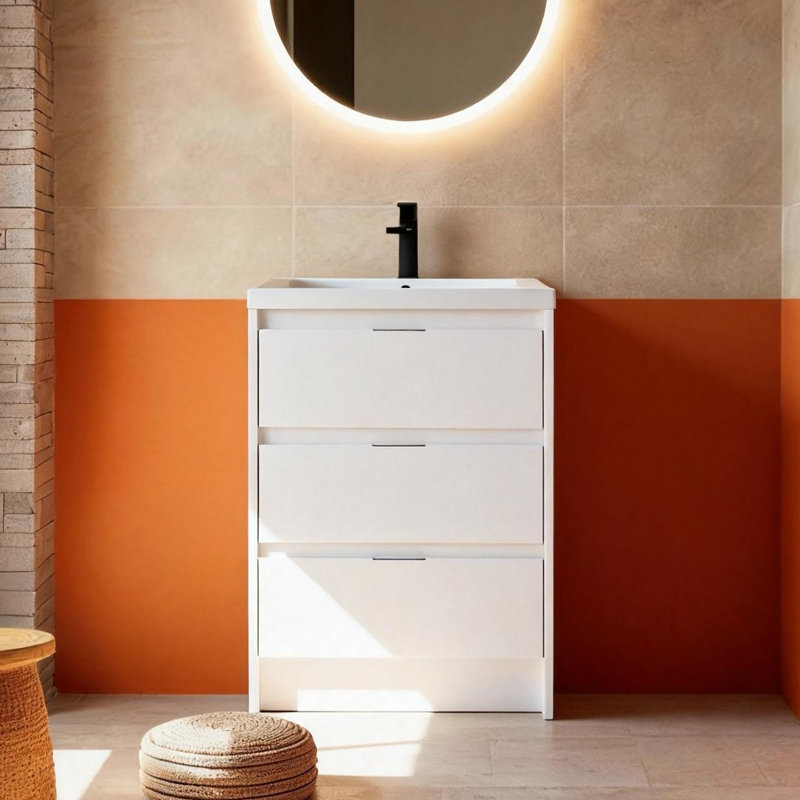 Meuble-lavabo autoportant 24 "Cube