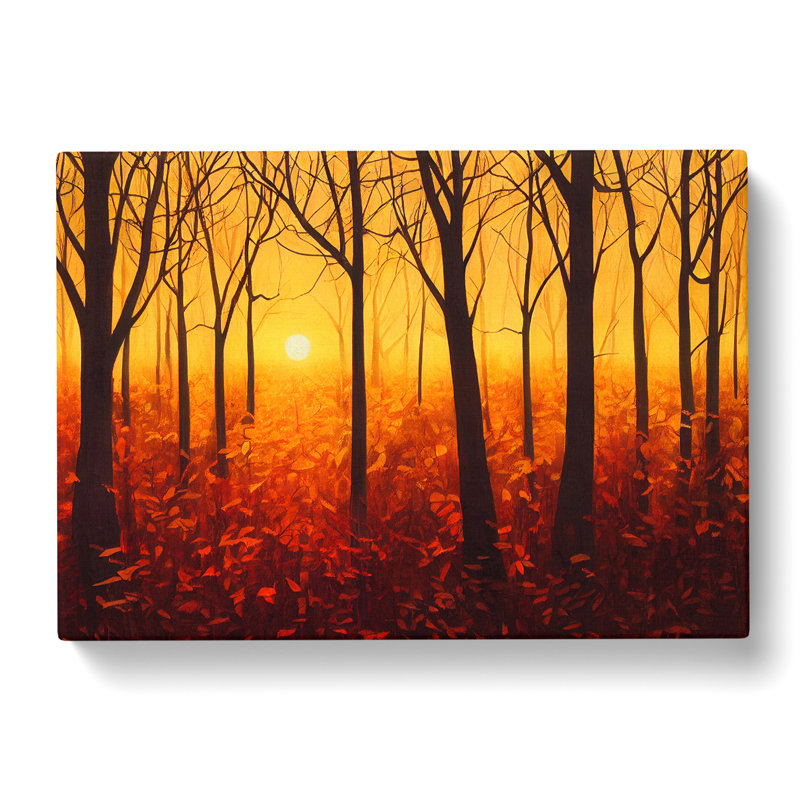 Sunset Over Autumn Forest Vol.2 - Wrapped Canvas