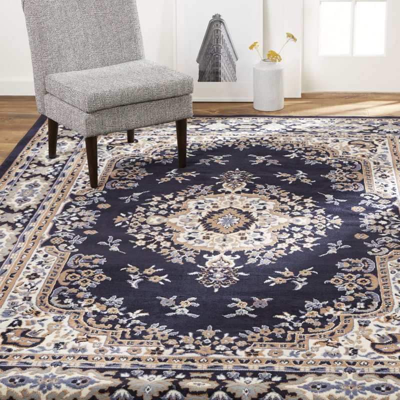 Tapis oriental bleu marine Modena, Rectangle 3 pi 7 po x 5 pi 2 po