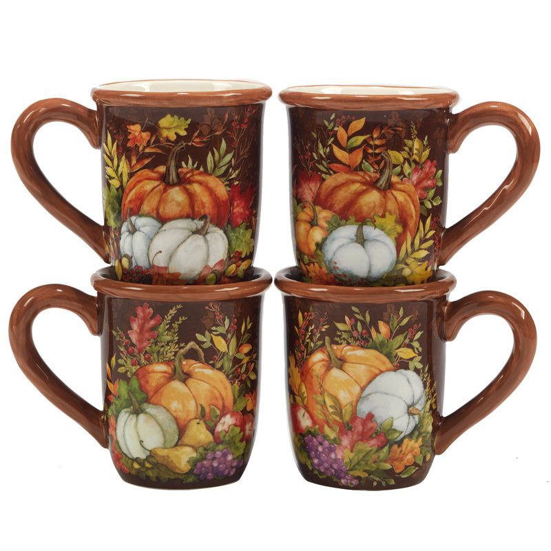 Harvest Blessings Multicolor Ceramic 16-Piece Thanksgiving Dinnerware Set