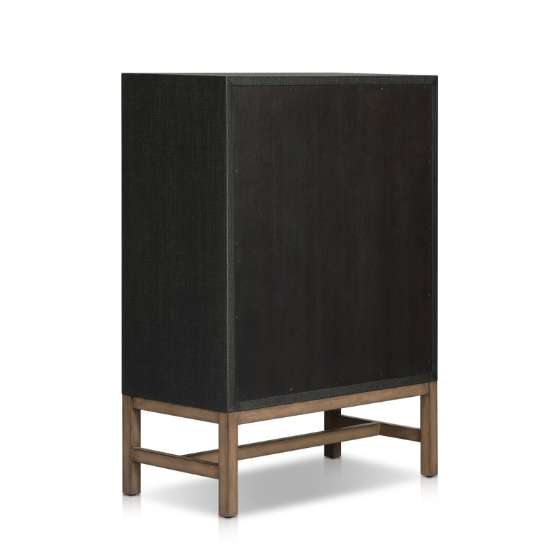 Fiona 5 - Drawer Solid Wood Dresser, Black