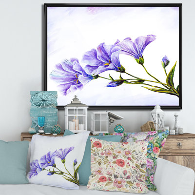 Fleurs bleues - Peinture sur toile