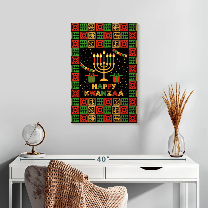 «Lelend Happy Kwanzaa Greeting», H 24 po x l 16 po