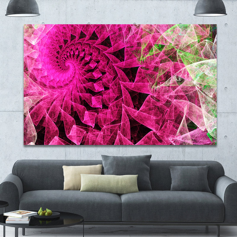 « rose spirale kaléidoscope », impression sur toile, H 20 po x l 20 po x P 1 po