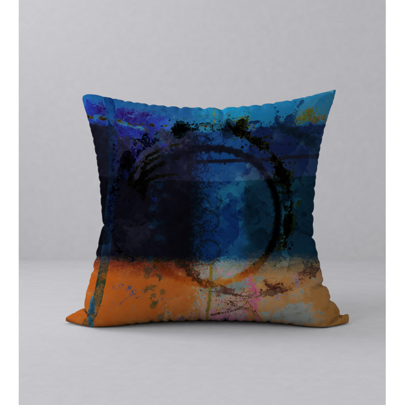 Coussin décoratif abstraite, H 20 po x l 20 po x p 5 po