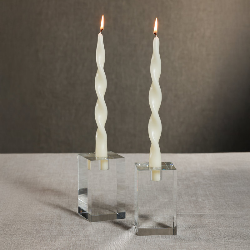 Ensemble de 12 chandelles formelles Lumière Twist - Décoration de table des fêtes, Cône 10 po x 0,875 po, Ivoire ivoire