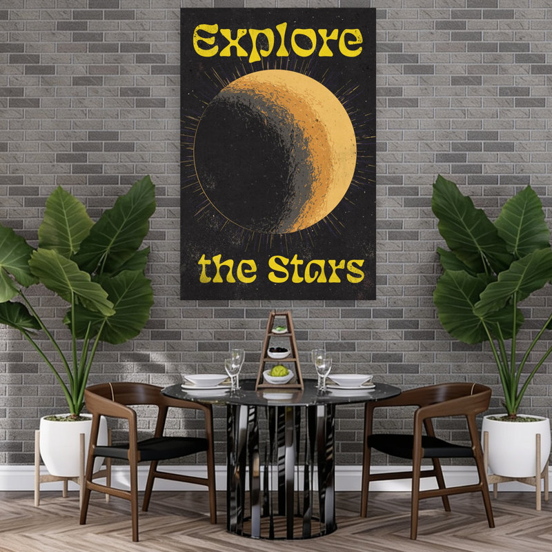 Explorez les étoiles, rétro, paysage abstrait rétro, art mural, H 60 po x l 40 po