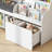 67” Kids Bookshelf and Bookcase, Reading Nook with Bench, Modern Kids Bookshelf with Seat Cushion and 6 Storage Cubbies, Toy Storage Box on Wheels, Toy Chest for Nursery, Classroom White