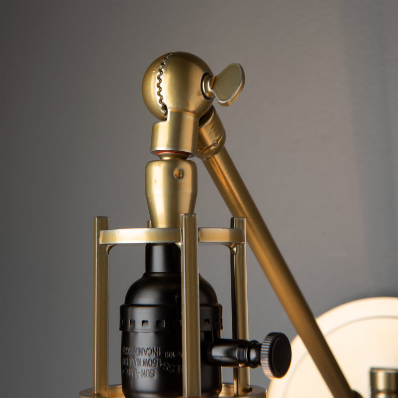 Henry Swing Arm Metal Shade Sconce, Modern Brass, Modern Brass